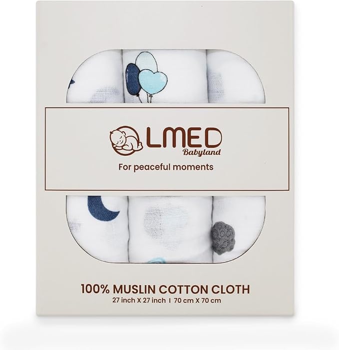 100% Muslin Cotton Baby Receiving Cloths, 27x27 in, Soft & Gentle - Image 2