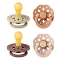 BIBS Boheme Soother 4-Pack | BPA Free Dummy Pacifier | Round Nipple | Natural by BIBS