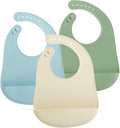 PandaEar 3 Pack Silicone Baby Bibs, Super Thin Light Weight Waterproof by PandaEar