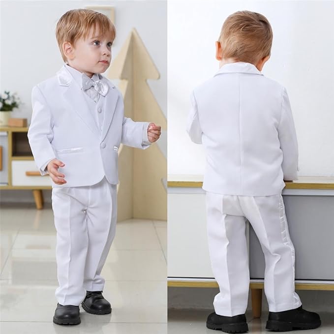 Dressy Daisy Baby Toddler Boy 5 Pcs Set Formal Tuxedo Suits No Tail Wedding - Image 6