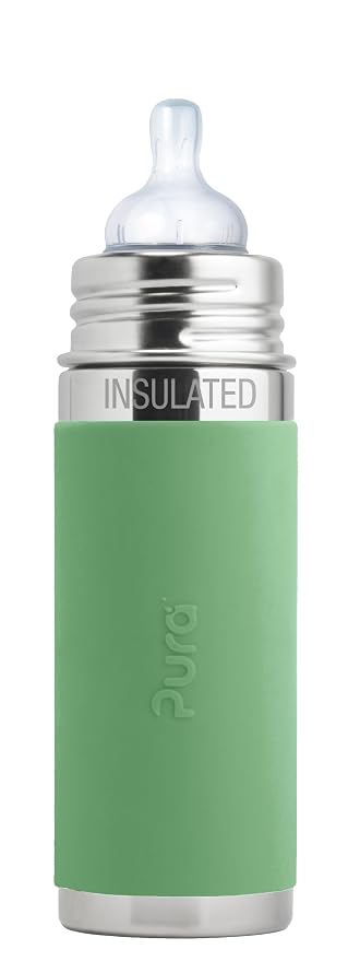 Pura Kiki 7oz Stainless Steel Insulated Infant Bottle – Includes Silicone by Pura