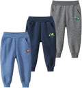 GFQLONG Toddler Boys 3 Pack Cotton Active Jogger Pants, Kids Cartoon Sweatpants by GFQLONG