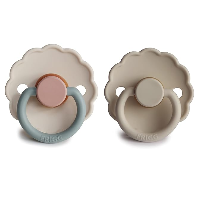 FRIGG Daisy Natural Rubber Baby Pacifier | Made in Denmark | BPA-Free 2-Pack - Image 2