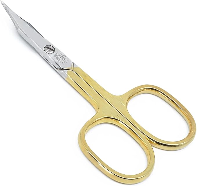 CS03 Professional Nail Cuticle Scissors, Hypoallergenic Gold Plated Sharp by CamilaSolingen