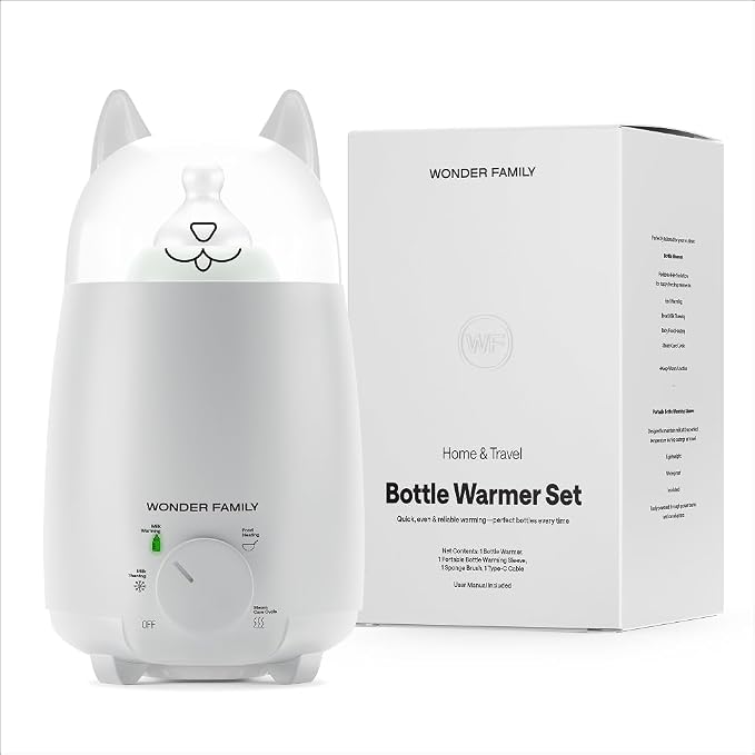 Portable Baby Bottle Warmer for Breastmilk & Formula – 4-in-1 Defrost, Food and by WONDERFAMILY