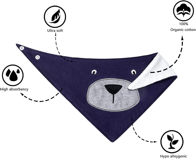 JN&LULU 3 Pack Newborn Baby Bibs Bandana Drool Bibs - Image 4