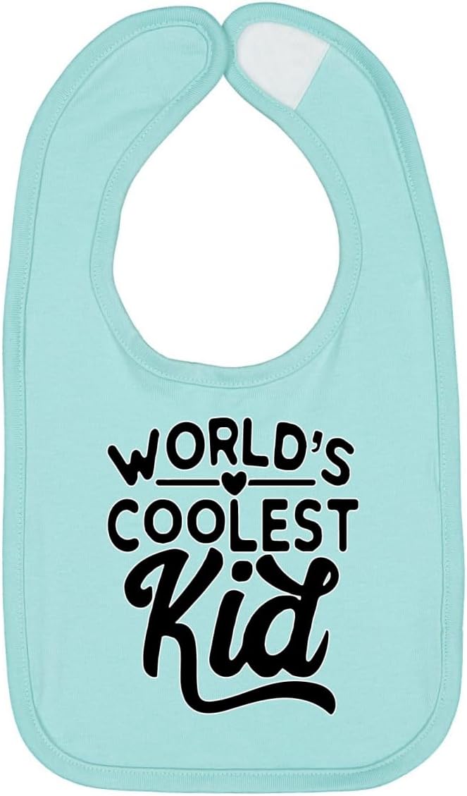 World's Coolest Kid Funny Cute Humor Infant Premium Jersey Baby Bib by WildBobby