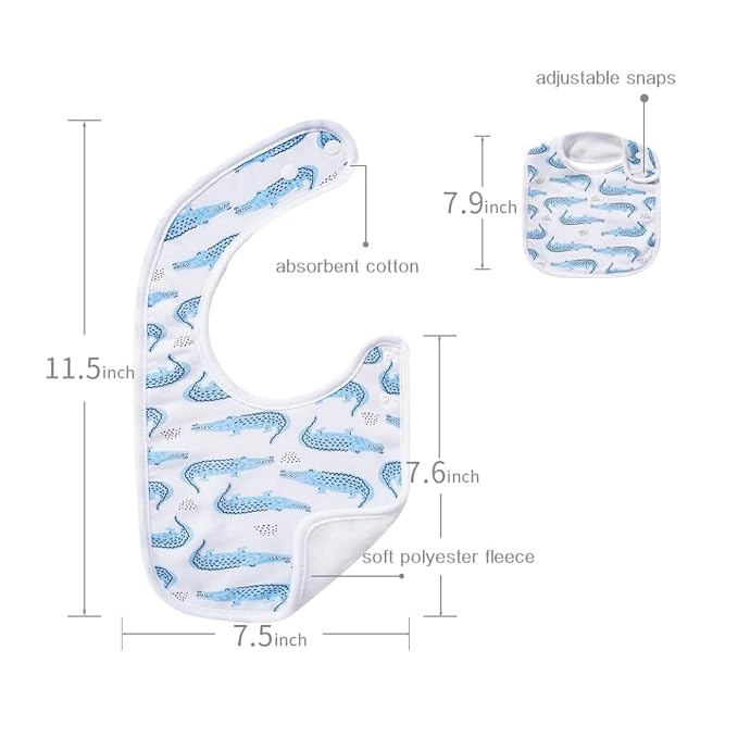 7 Pack Baby Cotton Absorbent Bibs - Image 2