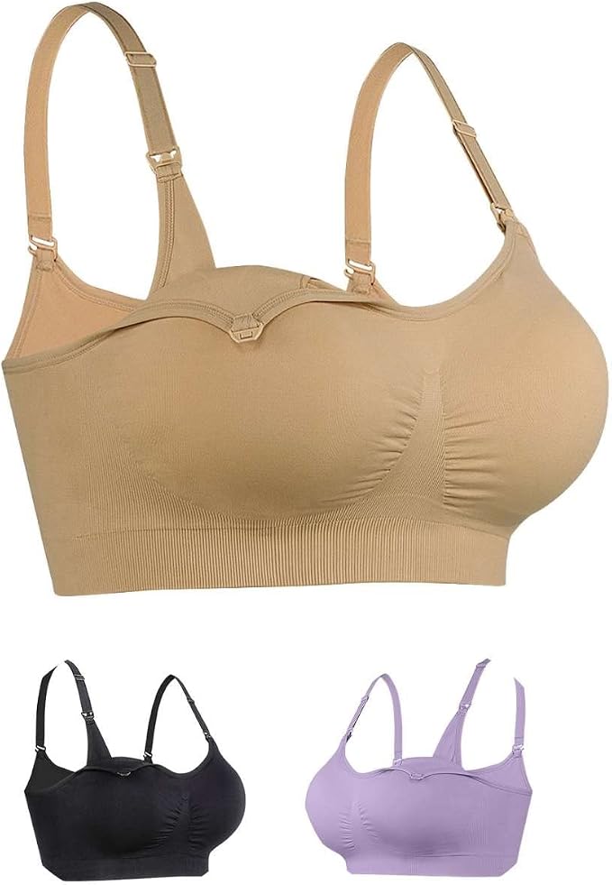 iloveSIA Nursing Bras for Mom Breastfeeding, Seamless Supportive Sleep Bra for by iloveSIA