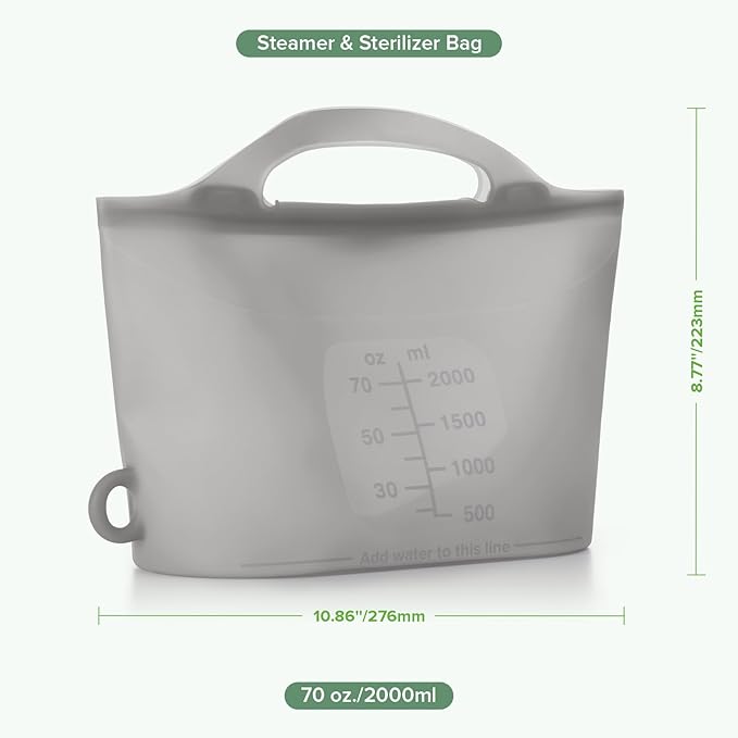 Haakaa Silicone Microwave Steamer & Steriliser Bag, 70oz/2000ml Large Capacity - Image 9