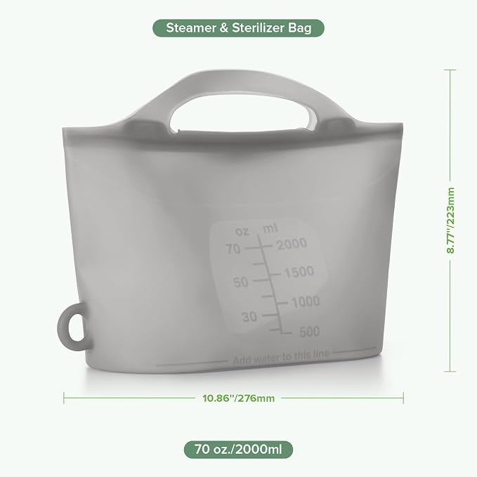 Haakaa Silicone Microwave Steamer & Steriliser Bag, 70oz/2000ml Large Capacity - Image 9