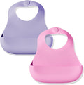 Magnetic Silicone Bibs 2-Pack Waterproof, Dishwasher Safe, BPA Free Food-Grade by Babynetic