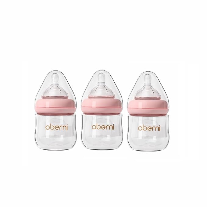 Glass Baby Bottles, Anti Colic Breastfeeding Bottle by oberni