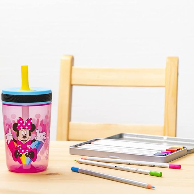 Zak Designs Disney Kelso Tumbler 15 oz Set Leak-Proof Screw-On Lid - Image 3