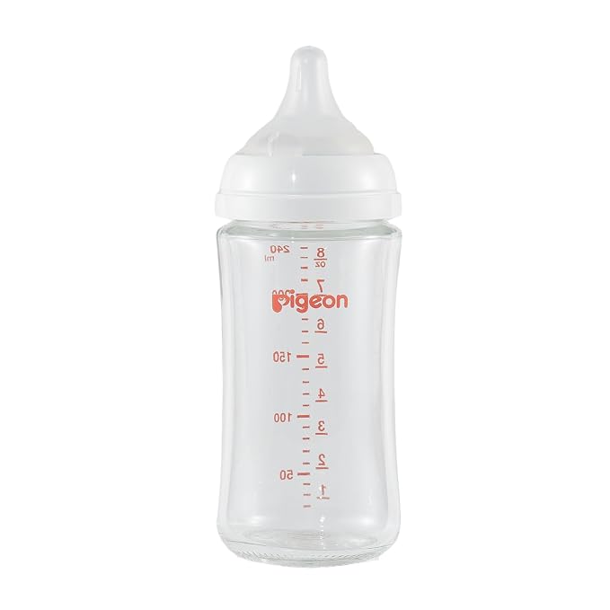 Pigeon Glass Nursing Bottle Wide Neck, Nurture & Nest, Anti-Colic, Streamlined - Image 2