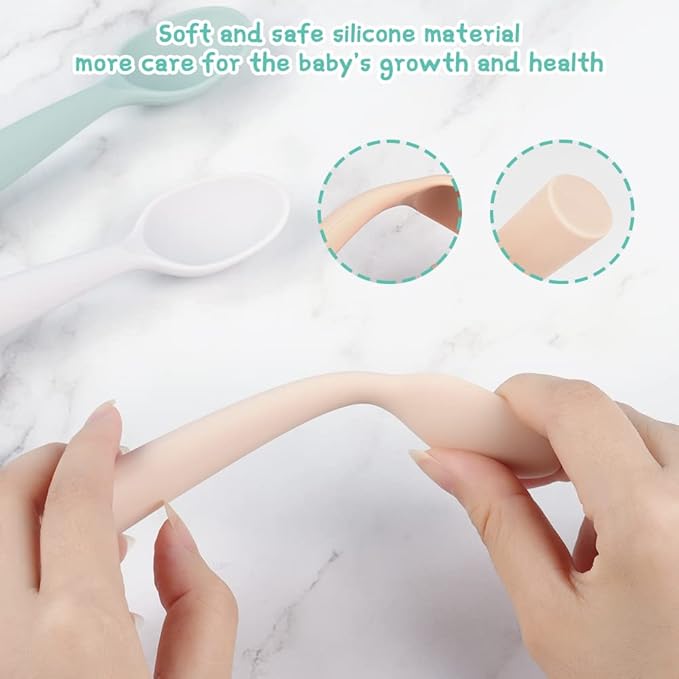 Vicloon Silicone Baby Feeding Spoons, Baby Led Weaning Feeding Supplies - Image 4