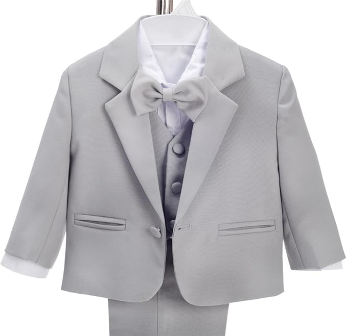 Dressy Daisy Baby Toddler Boy 5 Pcs Set Formal Tuxedo Suits No Tail Wedding - Image 4