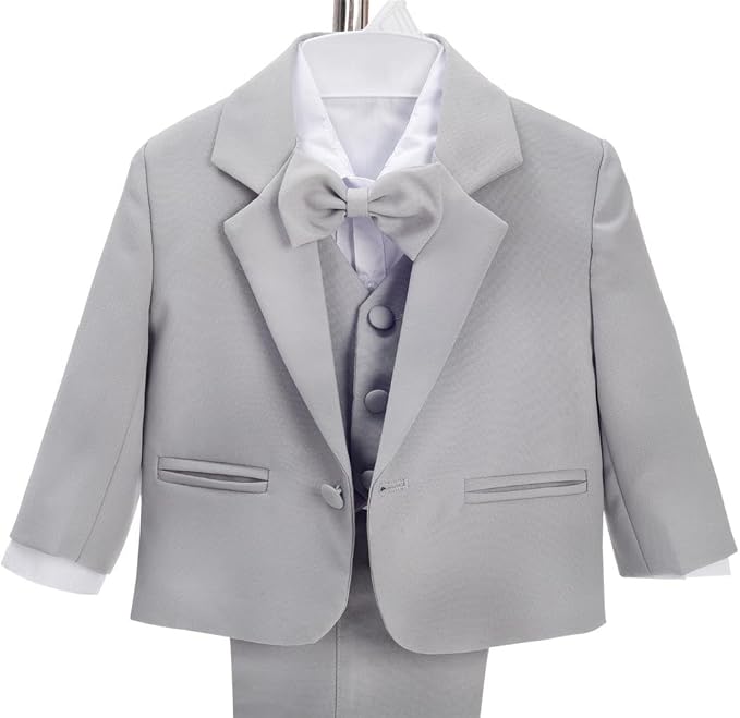 Dressy Daisy Baby Toddler Boy 5 Pcs Set Formal Tuxedo Suits No Tail Wedding - Image 4