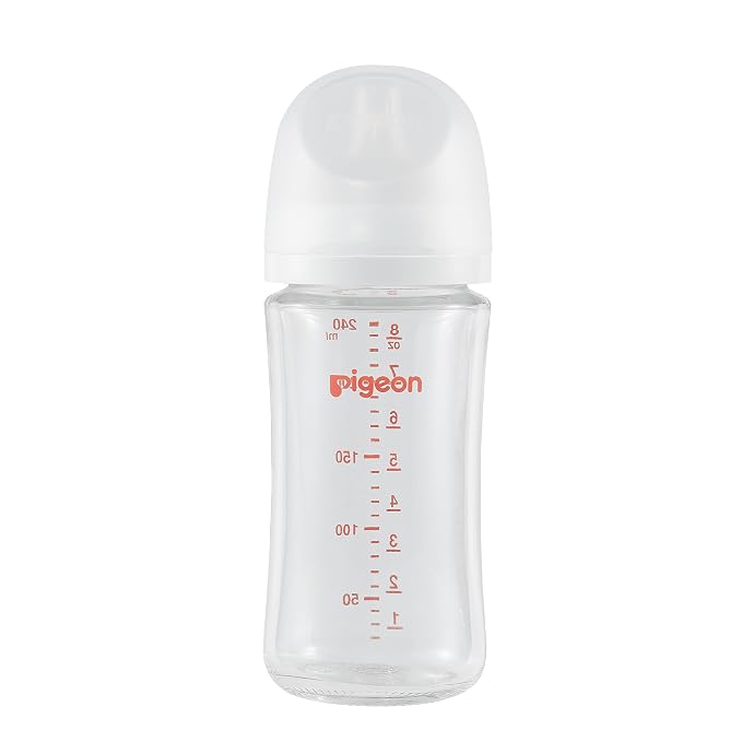 Pigeon Glass Nursing Bottle Wide Neck, Nurture & Nest, Anti-Colic, Streamlined - Image 3