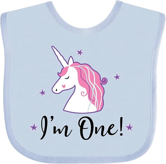 inktastic 1st Birthday Unicorn Baby Bib by Inktastic