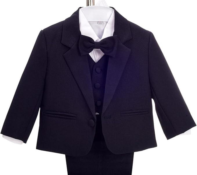 Dressy Daisy Baby Toddler Boy 5 Pcs Set Formal Tuxedo Suits No Tail Wedding - Image 5