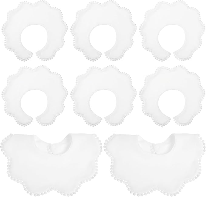 JenPen White Bibs for Baby Girl Bandana Muslin 360 Bibs Baby Bandana Drool for by JenPen