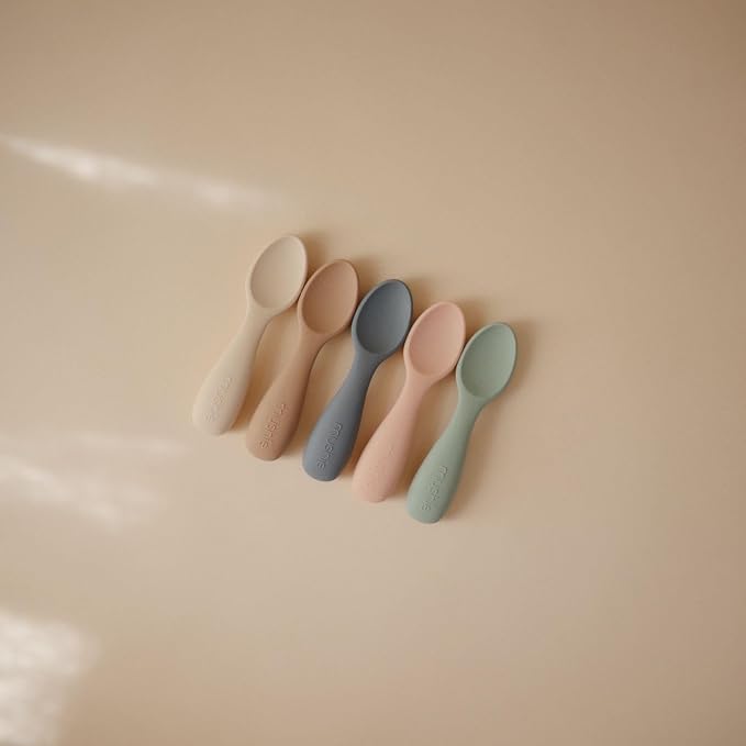 mushie Silicone Toddler Starter Spoons | 2 Pack - Image 6
