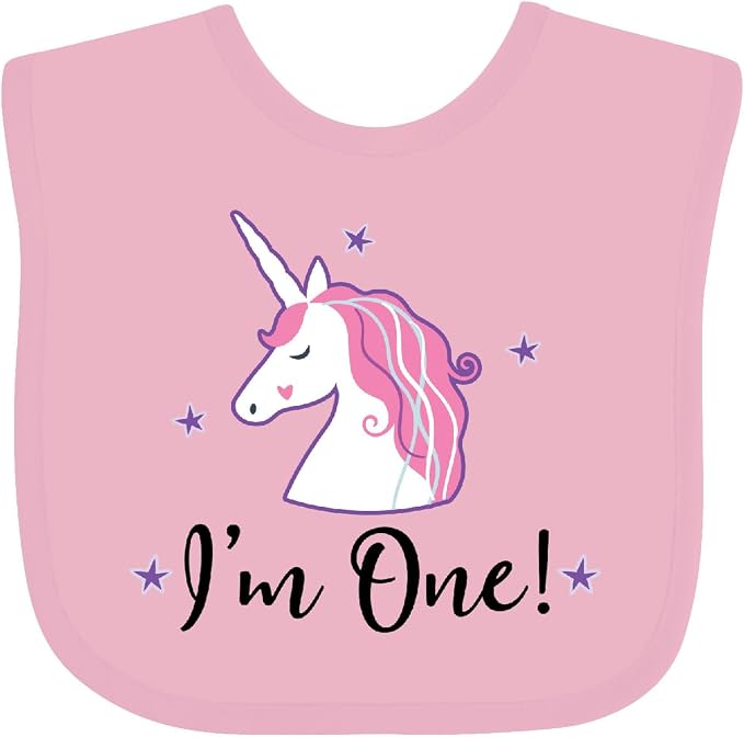 inktastic 1st Birthday Unicorn Baby Bib by Inktastic