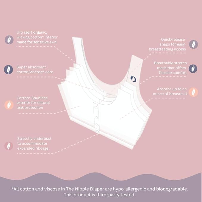 Nipple Diaper Absorbent Nursing Bra 100% Cotton, 7 Pack Single-Use Disposable - Image 9