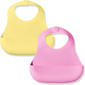 Magnetic Silicone Bibs 2-Pack Waterproof, Dishwasher Safe, BPA Free Food-Grade by Babynetic