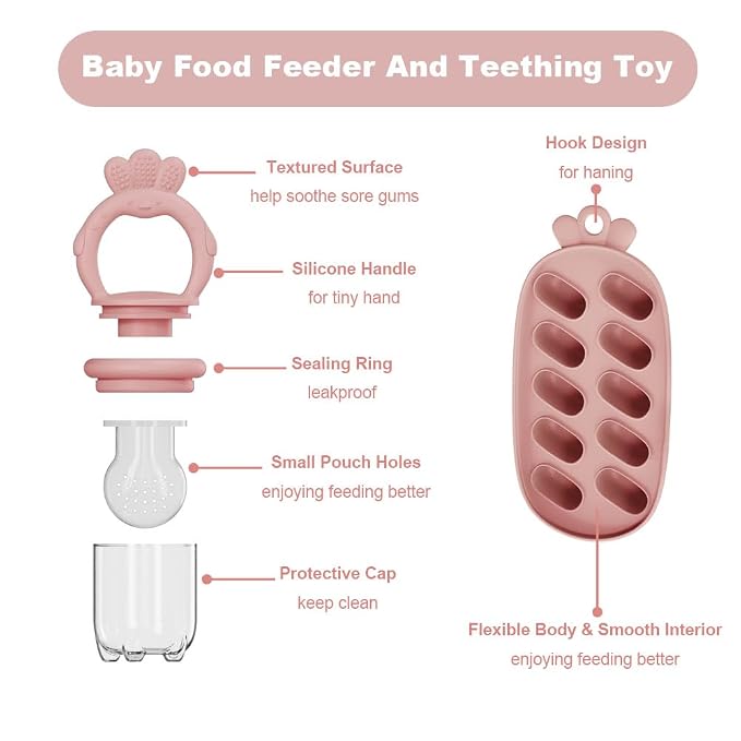 Baby Food Fruit Feeder, Breastmilk Baby Popsicle Molds, Silicone Teether - Image 2