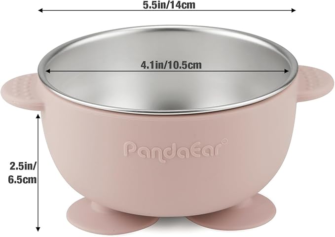 PandaEar 3 Pack Stainless Steel Baby Suction Bowls, Non-Slip Child Food Bowl - Image 4
