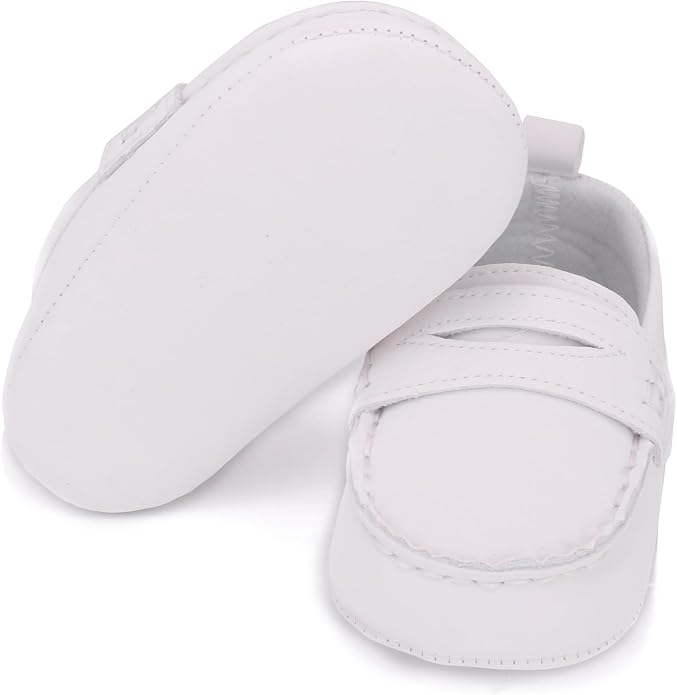 LONSOEN Baby Girls Boys Loafers Prewalker Dress Crib Shoes - Image 6