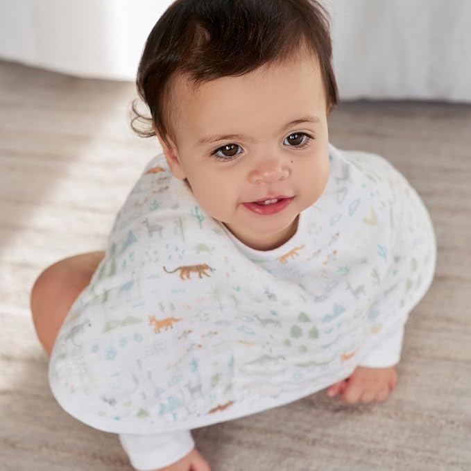 aden + anais Essentials Burpy Bib, 100% Cotton Muslin, Soft Absorbent 4 Layers - Image 5