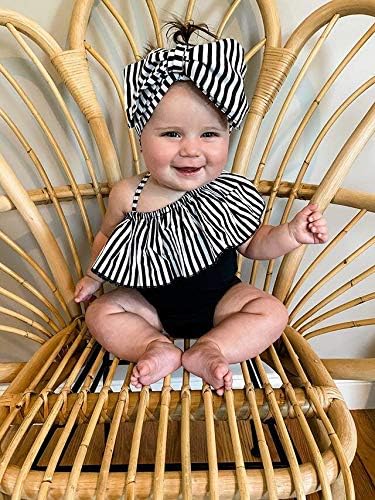 Toddler Baby Girls Ruffles Bikini One Piece Swimsuits Floral Off Shoulder - Image 2