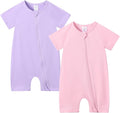 JunNeng 2 Pack Footless Long/Short Sleeve Baby Romper by JunNeng