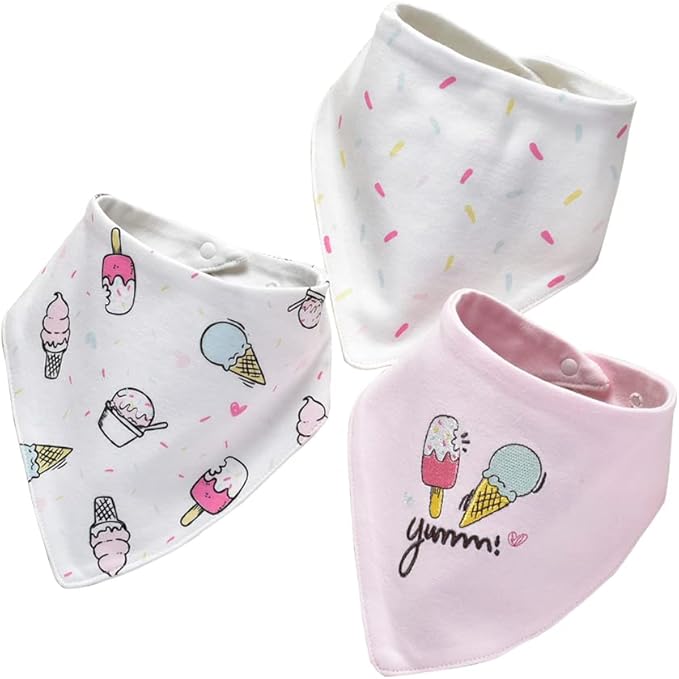 JN&LULU 3 Pack Newborn Baby Bibs Bandana Drool Bibs by JNLULU
