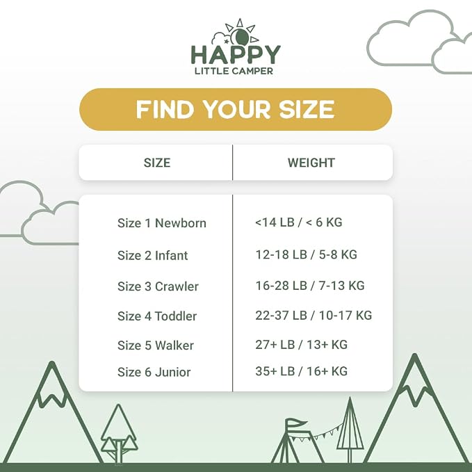Happy Little Camper Ultra-Absorbent Natural Baby Diapers Size 3 - Image 8