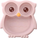 PandaEar Toddler Suction Plates, Stay Put Divided Baby Plates, Owl Shape by PandaEar