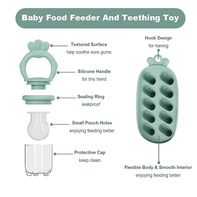 Baby Food Fruit Feeder, Breastmilk Baby Popsicle Molds, Silicone Teether - Image 2