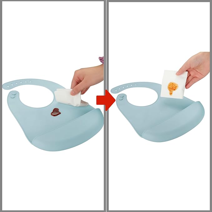 PandaEar 3 Pack Silicone Baby Bibs, Super Thin Light Weight Waterproof - Image 4