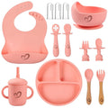 Silicone Baby Feeding Set 13 Pcs, Baby Led Weaning Supplies, Baby Spoons by CZMurphy