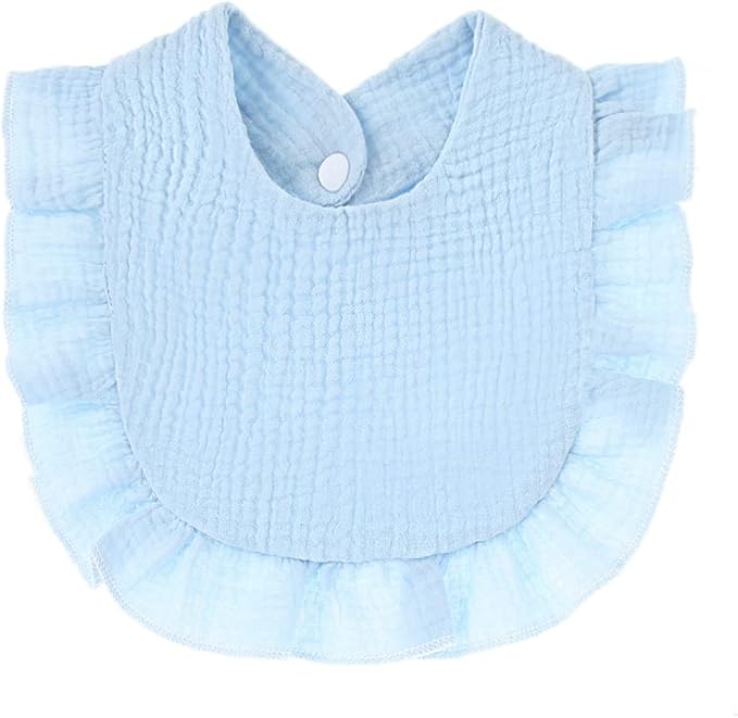 4 PACK Solid Muslin Baby Drool Bibs Set - Image 2