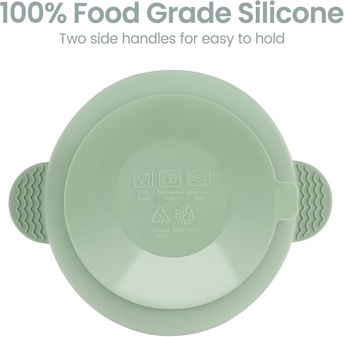 Baby Bowls with Suction and Baby Spoons Set of 3, Silicone Stay Put Bowls and - Image 5