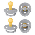 BIBS Colour Soother 4-Pack | BPA Free Dummy Pacifier | Round Nipple | Natural by BIBS
