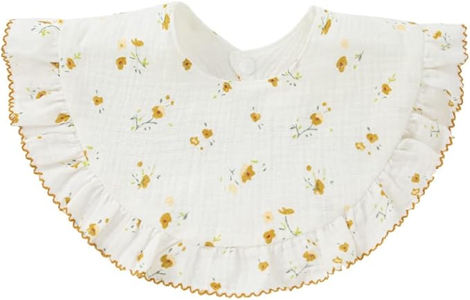 Nishine 4 pcs Unisex Baby Muslin Bandana Drool Bibs 360 Degree Rotatable Cotton - Image 4