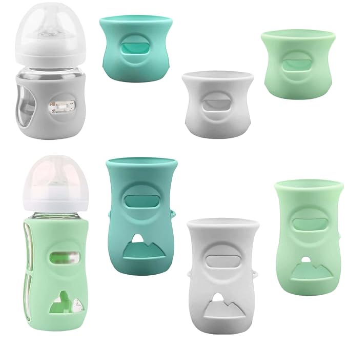 Silicone Sleeves for Avent Glass Natural Baby Bottle, 6 Pack Bottles Shatter by SMAutoLife