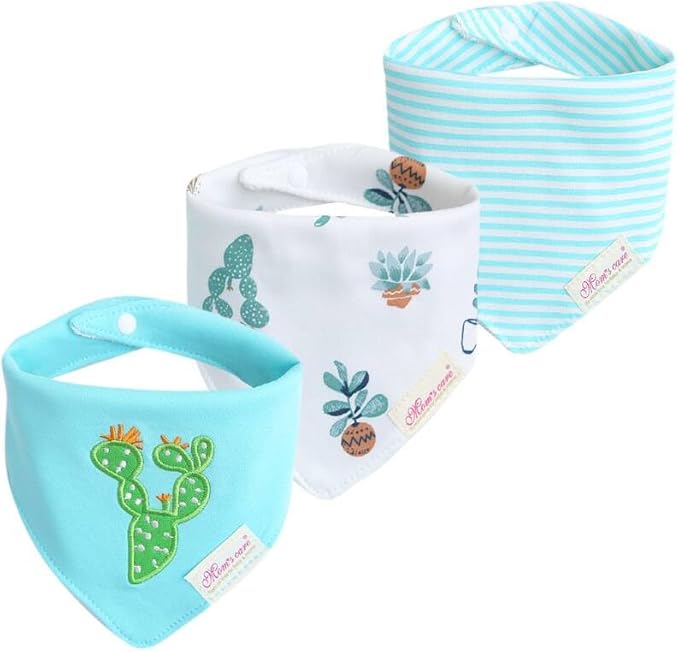 JN&LULU 3 Pack Newborn Baby Bibs Bandana Drool Bibs by JNLULU
