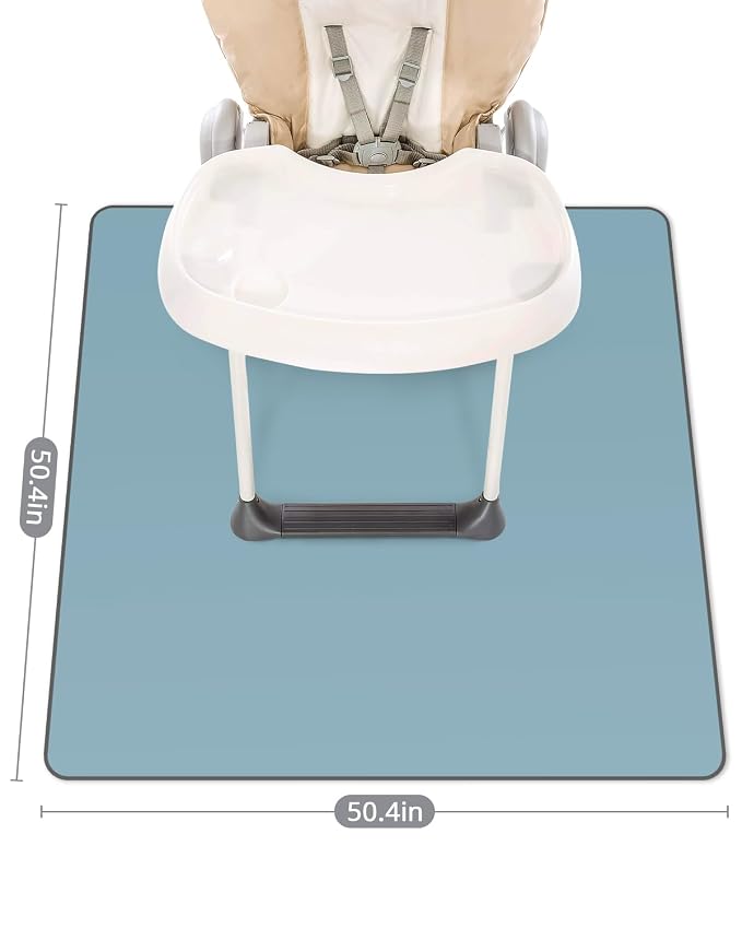 Blissful Diary Baby Splat Mat for Under High Chair, 50.4 x 50.4 Inch Wipeable - Image 3