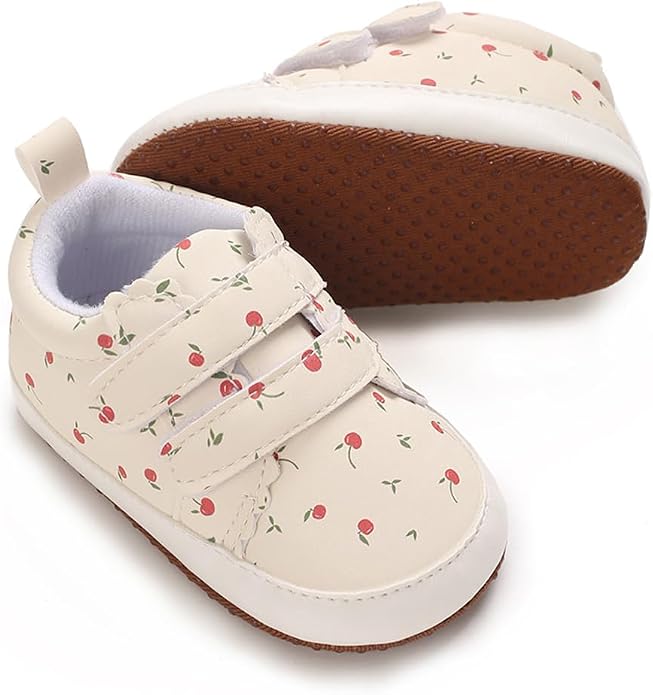 2Pairs Baby Shoes, Boys Girls Non-Slip Rubber Sole Sneakers, Unisex Infant Soft by 82-eitwo